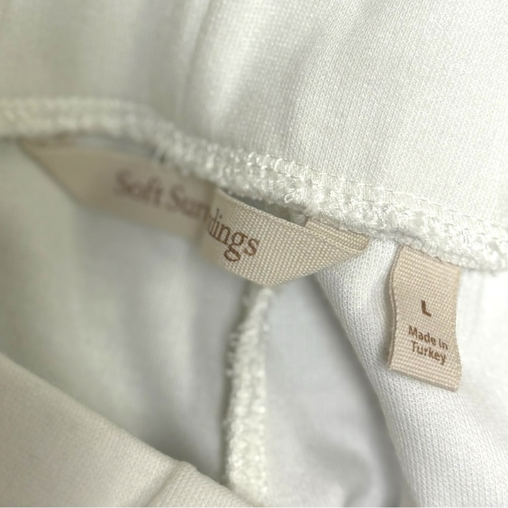 Soft Surroundings‎ Straight Leg Crop Pants White Textured Knit Large NWT - Picture 7 of 10